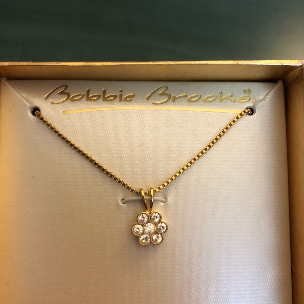 Bobbie Brooks Petite Flower Crystal Stud Necklace